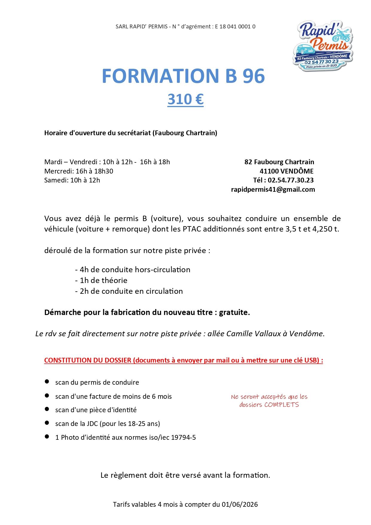 7h de formation remorque