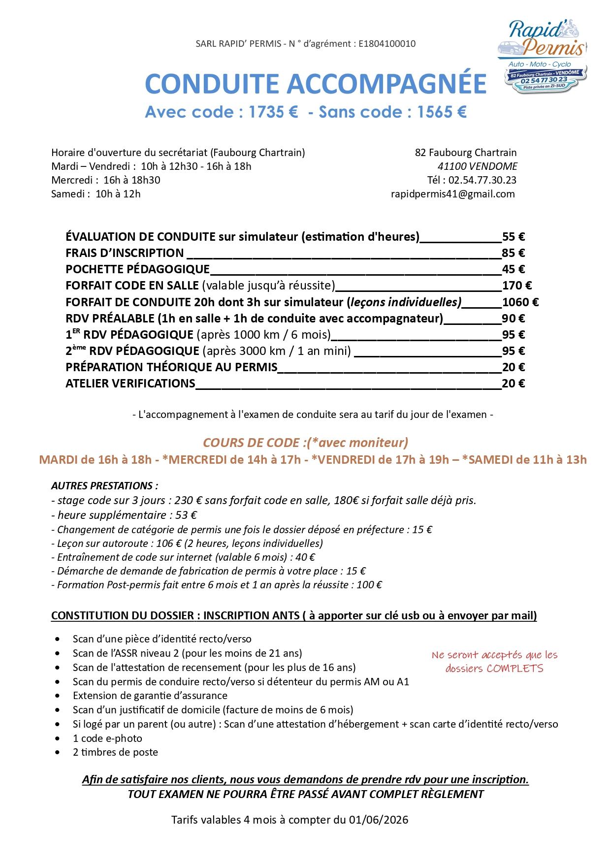 Permis B formation AAC